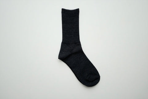 HK0104 Merino Wool Ribbed Socks, Charcoal