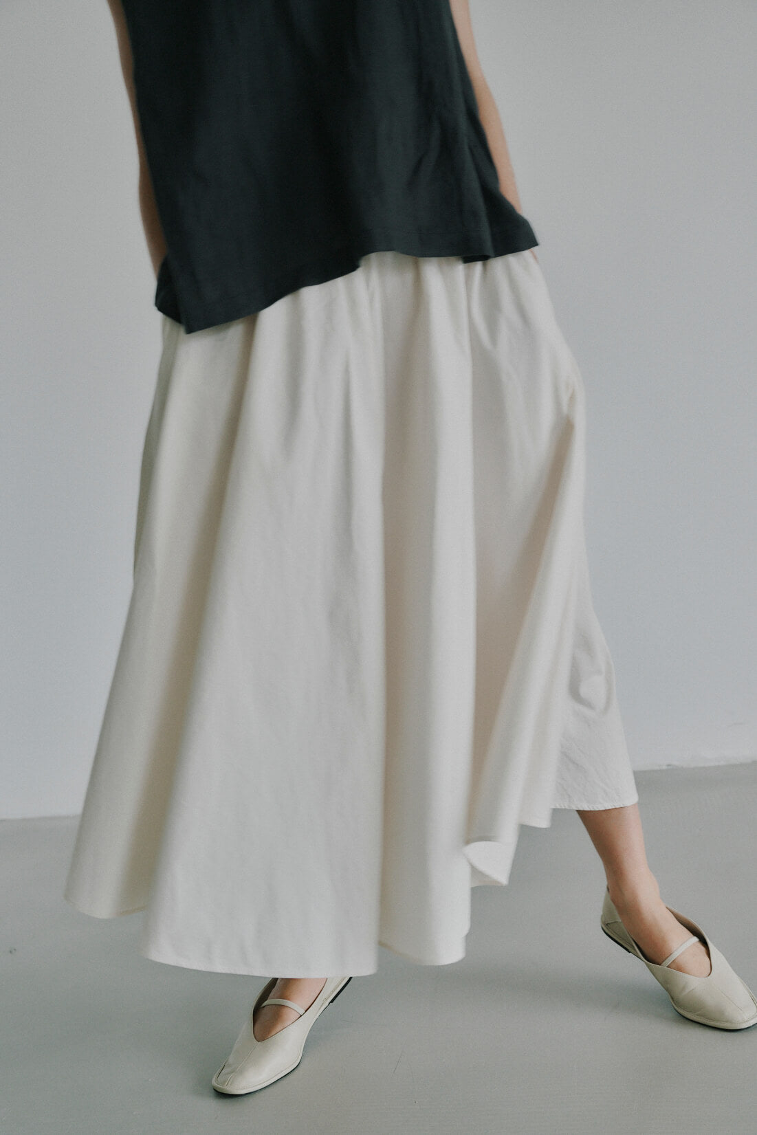 Irissa Midi Skirt, White Sand