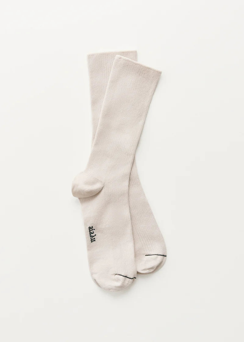 Cotton Rib Socks, Milk