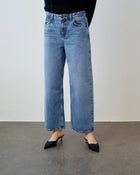 Taylor Cropped Jeans, Worn Mid Blue