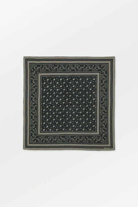 Skall classic scarf, 90x90 cm Black/Oatmeal