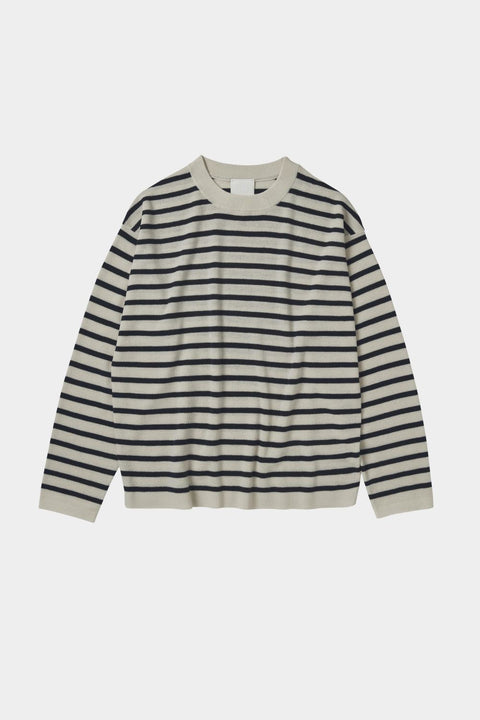 Striped blouse, Ecru/dark navy